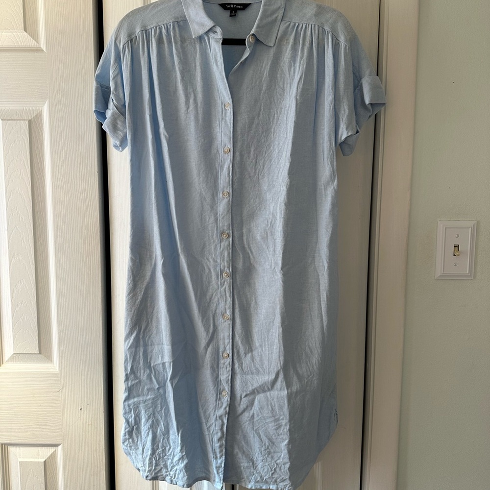 Well Worn Light Blue Casual Button Down Shirt